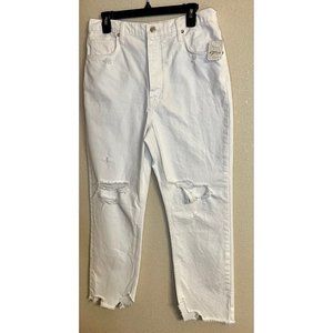 We the Free Destroyed Tapered Cotton Boyfriend Jeans Free People Jeans